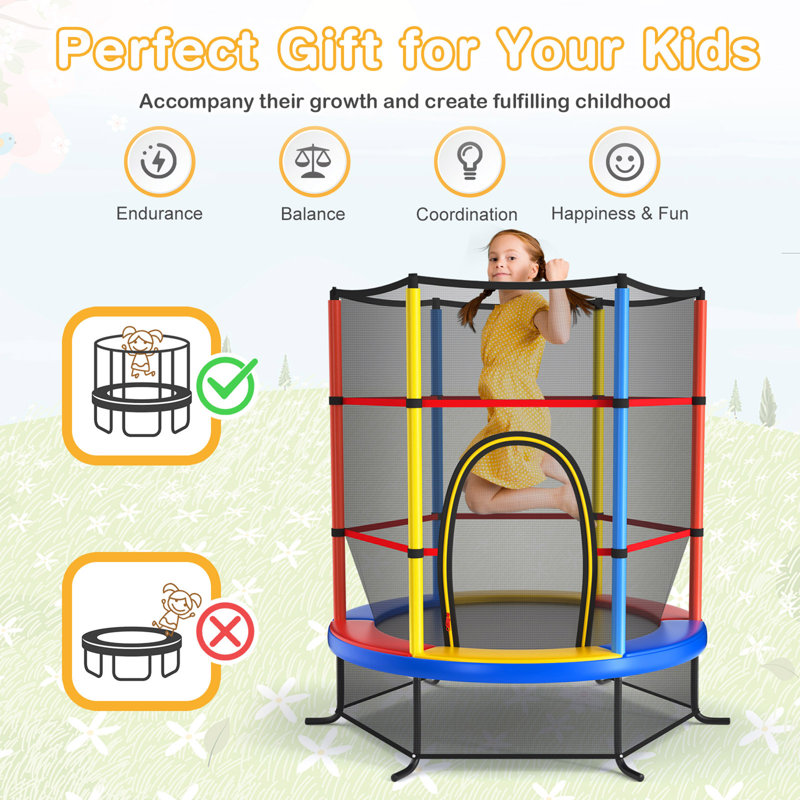 Gymax 5.4' Round Backyard Trampoline with Safety Enclosure Wayfair